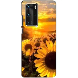 Чехол с Цветами для Huawei P40 Pro (поле подсолнухов)