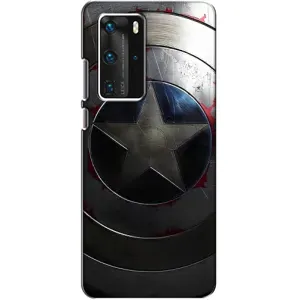 Чехол с Щитом Капитана Америки на Huawei P40 Pro (Ретро Щит Капитана)