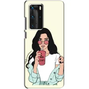 Силіконовый Чохол на Huawei P40 Pro з картинкой Модных девушек (З напоєм)