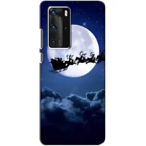 Чехол Санта Клаус для Huawei P40 Pro (Санта - луна)