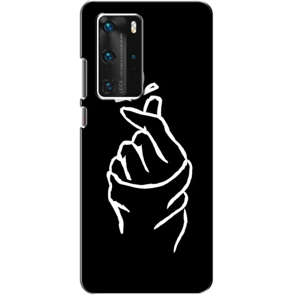 Чехол с рисунком «Сердце на черном» для Huawei P40 Pro Чехол с рисунком «Сердце на черном» для Huawei P40 Pro
