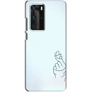 Чохол (Знак сердечка) для Huawei P40 Pro (Сердечко на блакитному)