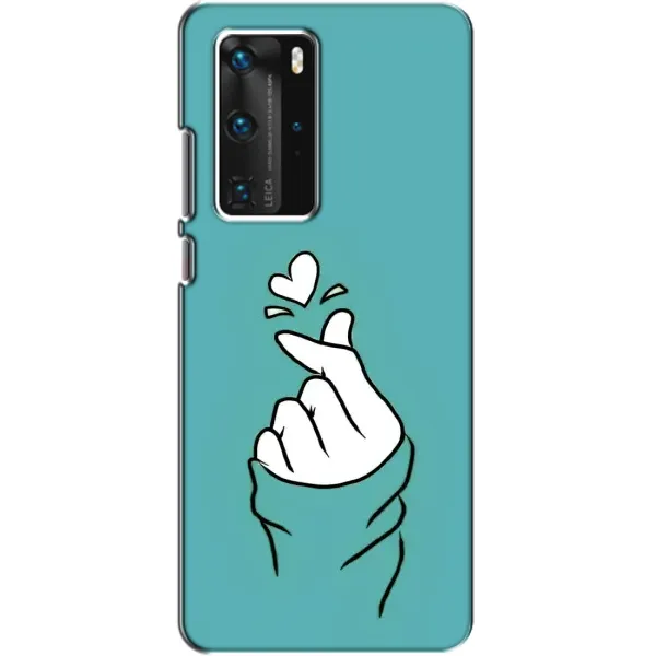 Чехол с рисунком «Сердечко на бирюзовом» для Huawei P40 Pro Чехол с рисунком «Сердечко на бирюзовом» для Huawei P40 Pro