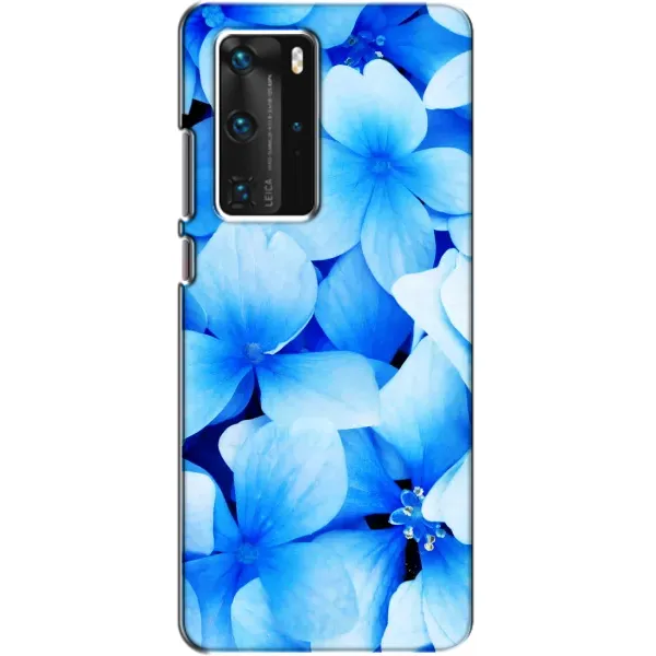 Чехол с рисунком «Синие цветы» для Huawei P40 Pro Чехол с рисунком «Синие цветы» для Huawei P40 Pro