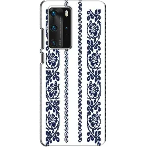Силіконовый Чохол на Huawei P40 Pro з картинкой Вишиванки (Синя вишиванка)