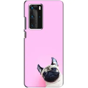 Бампер для Huawei P40 Pro с картинкой "Песики" (Собака на розовом)