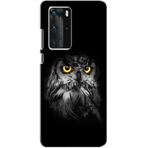 Чохли з принтом СОВИ для Huawei P40 Pro (Сова на чорному)