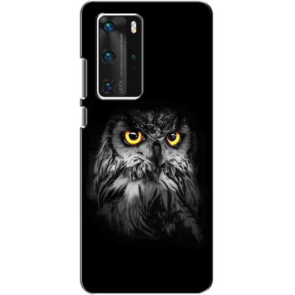 Чехол с рисунком «Сова на чёрном» для Huawei P40 Pro Чехол с рисунком «Сова на чёрном» для Huawei P40 Pro