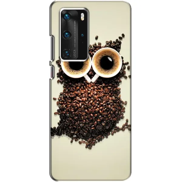 Чехол с рисунком «Сова с зерен кофе» для Huawei P40 Pro Чехол с рисунком «Сова с зерен кофе» для Huawei P40 Pro