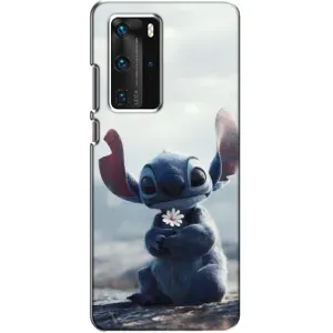 Чехол с рисунком Стич для Huawei P40 Pro (Стич с цветочком)