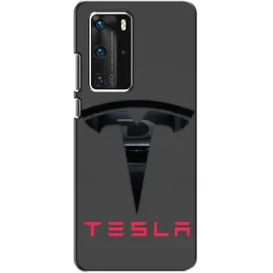 Силіконовий бампер з картинкою машини на Huawei P40 Pro (Logo TESLA)