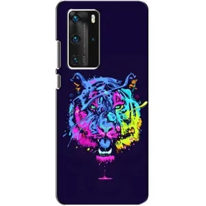 Силиконовый бампер с картинкой животных для Huawei P40 Pro (Тигр-Арт)