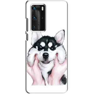 Бампер для Huawei P40 Pro с картинкой "Песики" (Собака Хаски)
