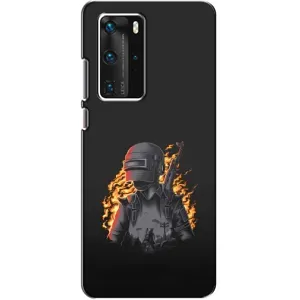 Силиконовый чехол с картинкой "Герой Pubg" на Huawei P40 Pro (В огне)