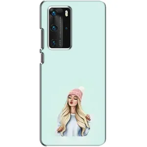 Силіконовый Чохол на Huawei P40 Pro з картинкой Модных девушек (В шапці)