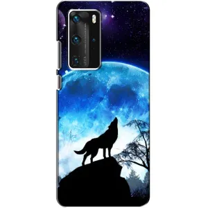Чехол с Волком на Huawei P40 Pro (Воет на луну)