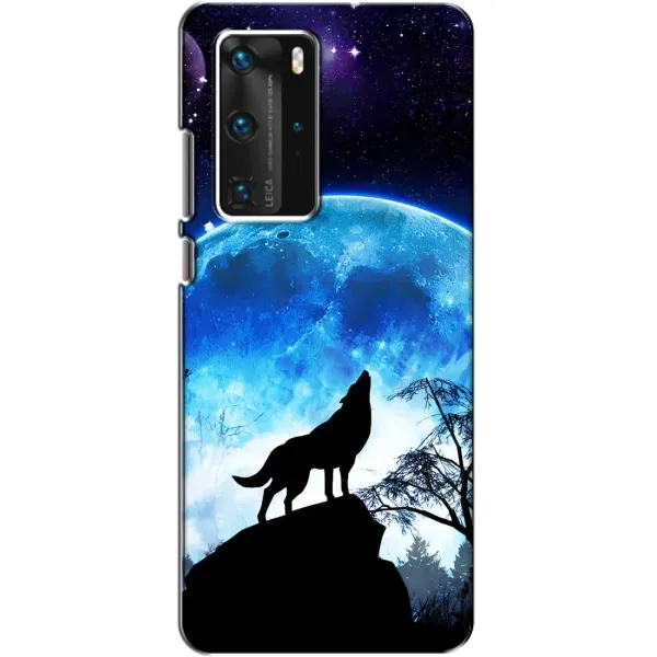 Чехол с рисунком «Воет на луну» для Huawei P40 Pro Чехол с рисунком «Воет на луну» для Huawei P40 Pro