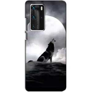 Чехол с Волком на Huawei P40 Pro (Волк и луна)