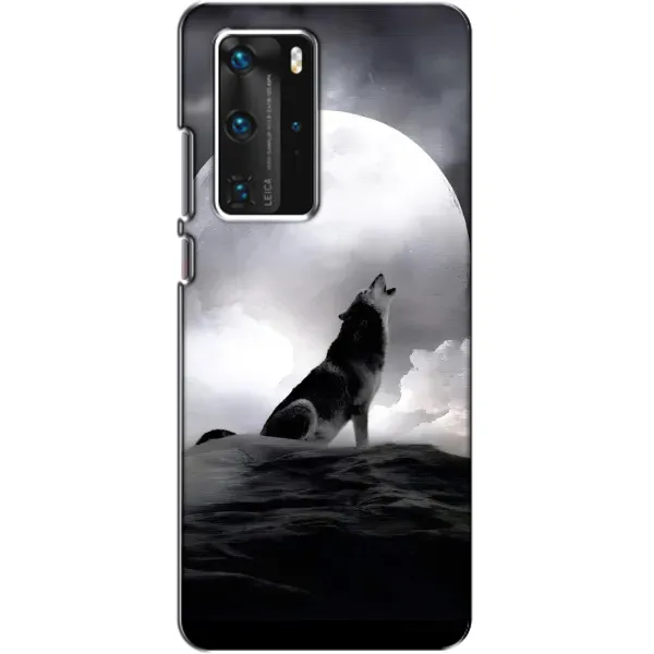 Чехол с рисунком «Волк и луна» для Huawei P40 Pro Чехол с рисунком «Волк и луна» для Huawei P40 Pro
