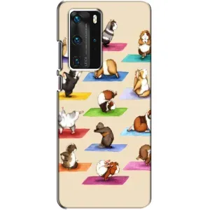 Чохол з Прикольним Принтом на Huawei P40 Pro (Йога свинок)