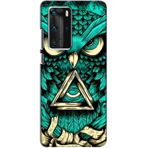 Чохли з принтом СОВИ для Huawei P40 Pro (Зелена сова)