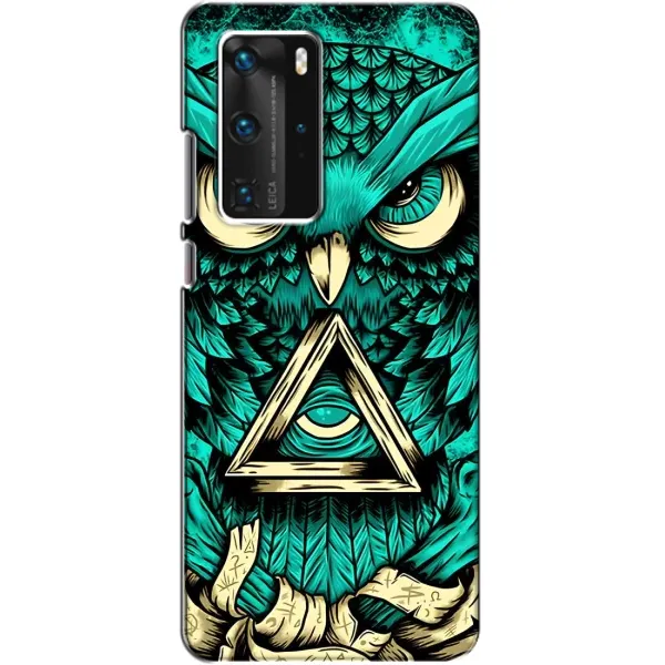 Чехол с рисунком «Зеленая сова» для Huawei P40 Pro Чехол с рисунком «Зеленая сова» для Huawei P40 Pro