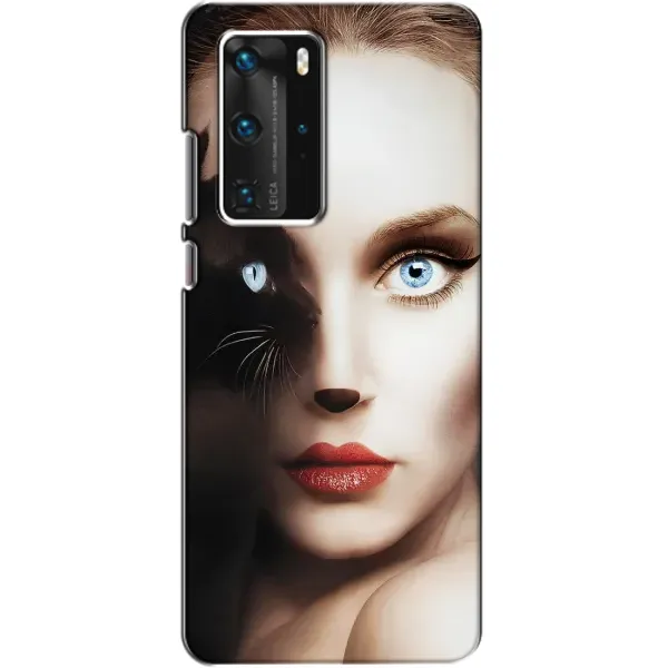 Чехол с рисунком «Женщина кошка» для Huawei P40 Pro Чехол с рисунком «Женщина кошка» для Huawei P40 Pro
