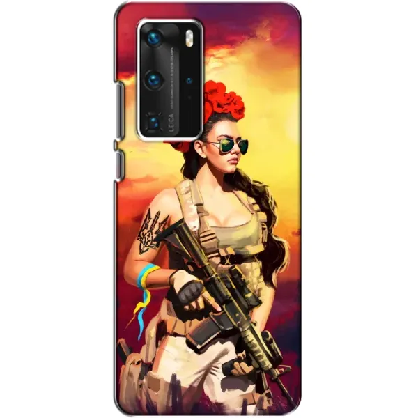 Чехол с рисунком «Женщина солдат» для Huawei P40 Pro Чехол с рисунком «Женщина солдат» для Huawei P40 Pro