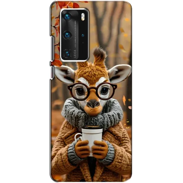 Чехол с рисунком «Жираф с кофе» для Huawei P40 Pro Чехол с рисунком «Жираф с кофе» для Huawei P40 Pro