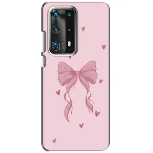 Чехол банты для Huawei P40 (Бант на розовом)