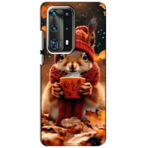 Друкований чохол 'Звірята з кавою' для Huawei P40 (Білка з кавою)