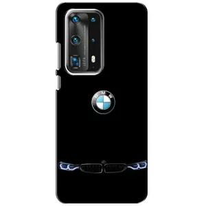 Силиконовый бампер с картинкой машины на Huawei P40 (Черный BMW)