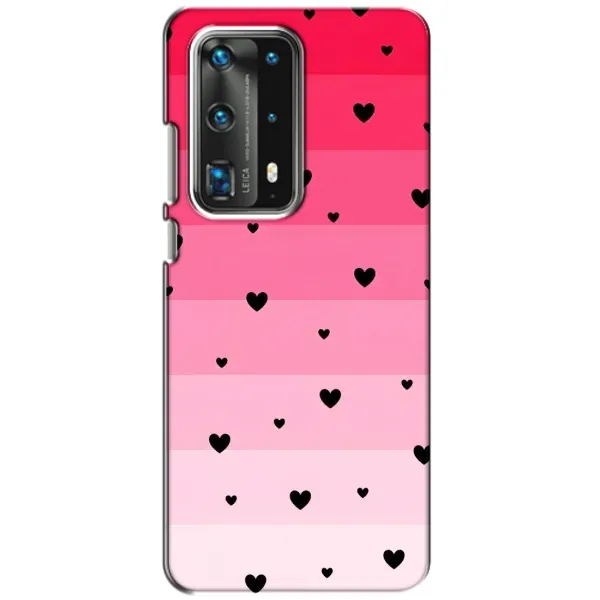 Чехол с рисунком «Чорные сердечки» для Huawei P40