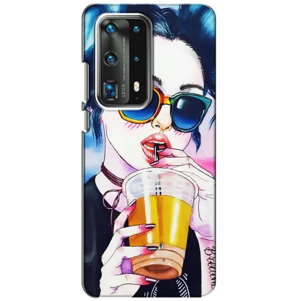 Чехол с рисунком «Девушка с коктейлем» для Huawei P40 Чехол с рисунком «Девушка с коктейлем» для Huawei P40