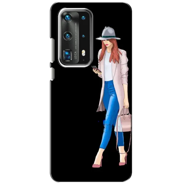 Чехол с рисунком «Девушка со смартфоном» для Huawei P40 Чехол с рисунком «Девушка со смартфоном» для Huawei P40
