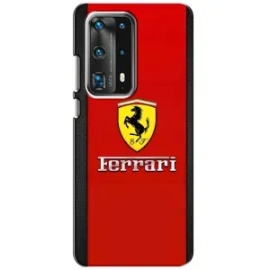 Силиконовый бампер с картинкой машины на Huawei P40 (Ferrari Logo)