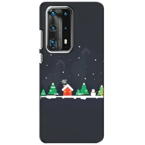 Силиконовый бампер на рождество для Huawei P40 (Город зимний)