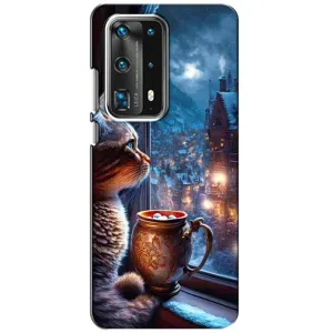 Чехлы на Новый Год Huawei P40 (Кот новогодний)
