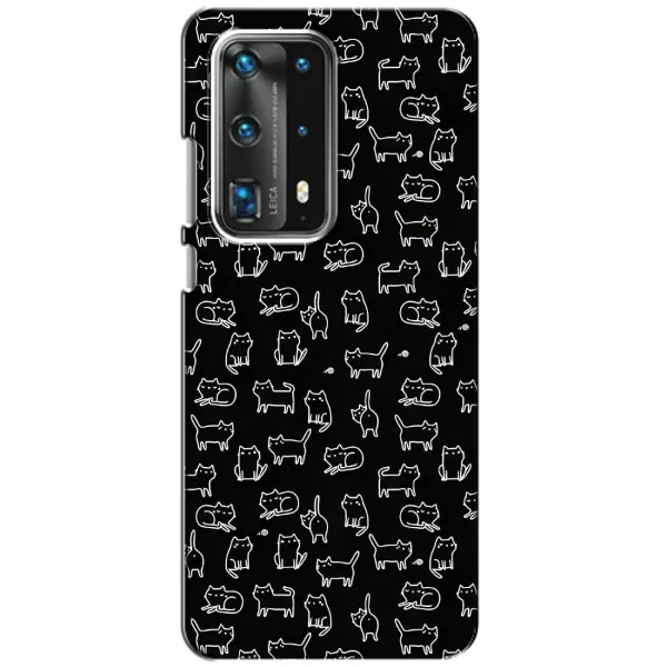 Чехол с рисунком «Котики на черном» для Huawei P40 Чехол с рисунком «Котики на черном» для Huawei P40