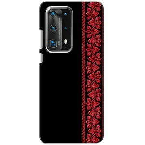 Силиконовый Чехол на Huawei P40 (Красная Вышиванка)