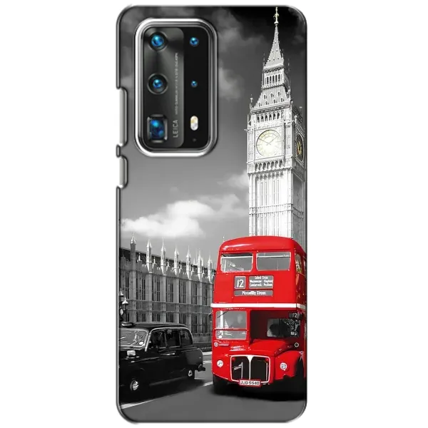 Чехол с рисунком «Красный автобус» для Huawei P40