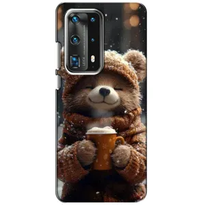 Друкований чохол 'Звірята з кавою' для Huawei P40 (Ведмедик з кавою)