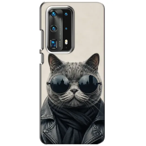 Чехол с рисунком «Модный кот» для Huawei P40 Чехол с рисунком «Модный кот» для Huawei P40