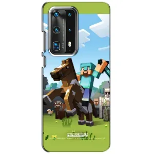 Чехлы для Huawei P40 (Персонажи Майн Крафт) (На коне)