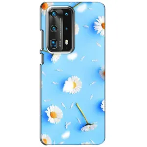 Чохол з Квітами для Huawei P40 (ромашки на блакитному)