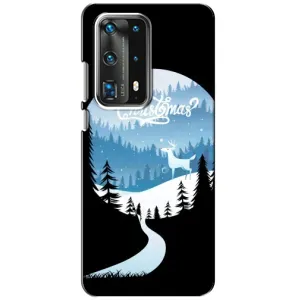 Силиконовый бампер на рождество для Huawei P40 (Рождественский Олень)
