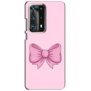 Чехол банты для Huawei P40 (Розовый бантик)