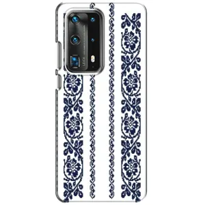 Силиконовый Чехол на Huawei P40 с картинкой Вышиванки (Синяя вышиванка)