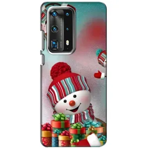 Чехлы на Новый Год Huawei P40 (Снеговик в шапке)