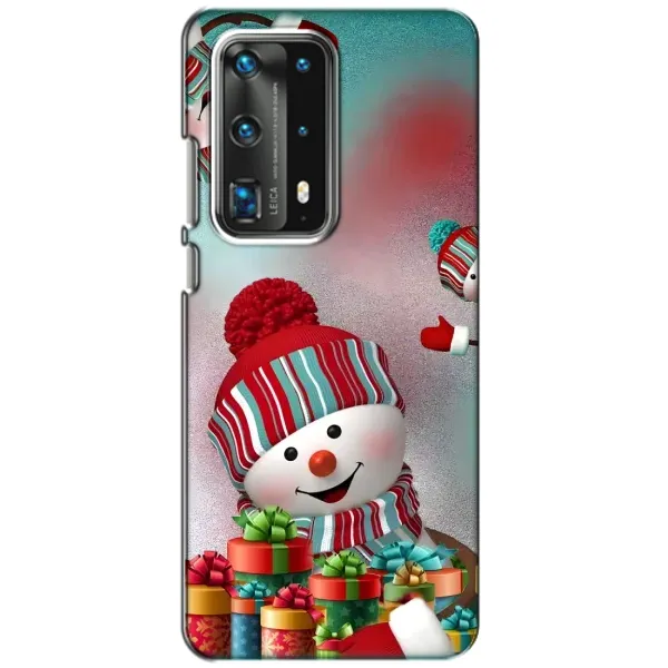 Чехол с рисунком «Снеговик в шапке» для Huawei P40